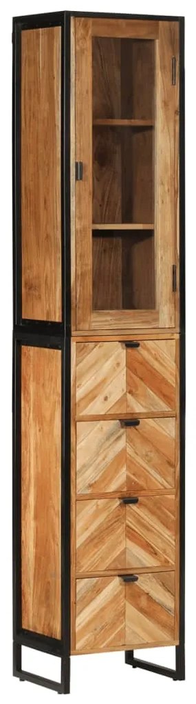 Ντουλάπι Μπάνιου 40x27x190 εκ. Σίδηρο και Μασίφ Ξύλο Ακακίας