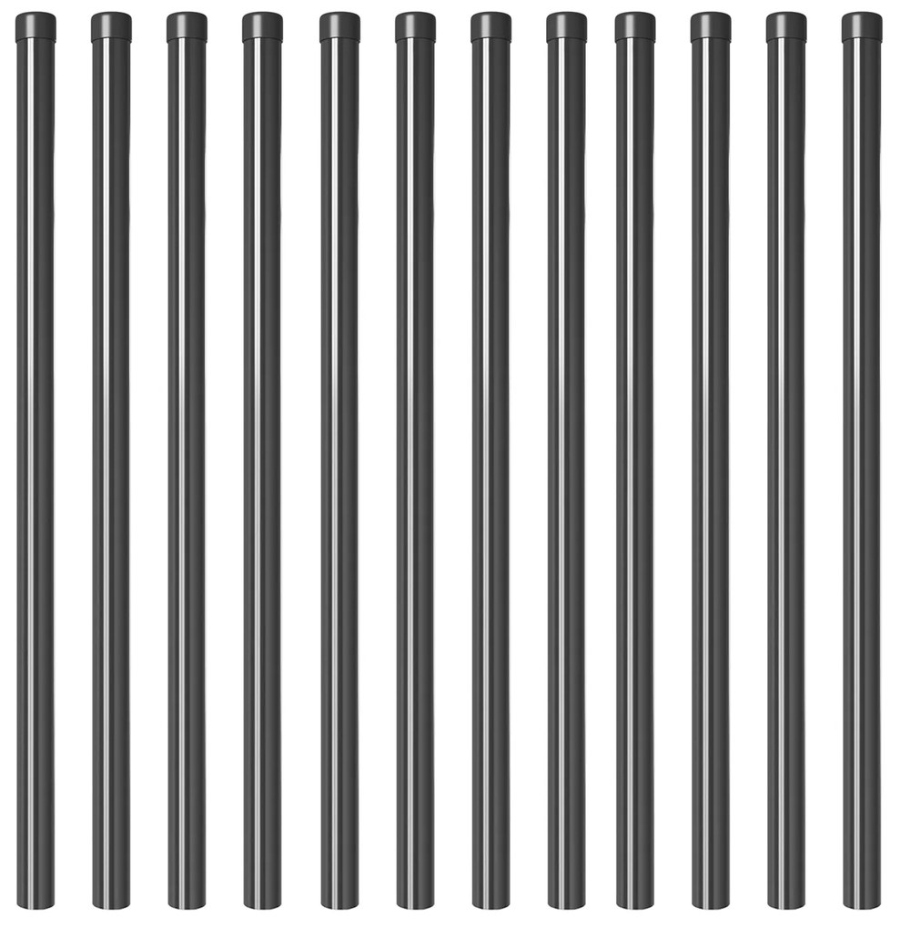 vidaXL Πό posts φράχτη 12 pcs Γκρι 100 cm Ατσάλι με Επικάλυψη Πούδρας