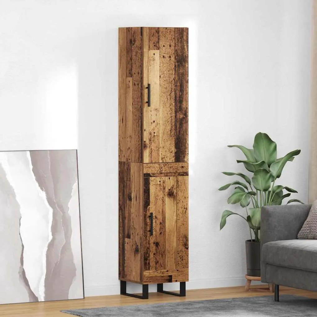 Highboard Παλιό Ξύλο 34,5 x 34 x 180 εκ. Επεξεργασμένο ξύλο