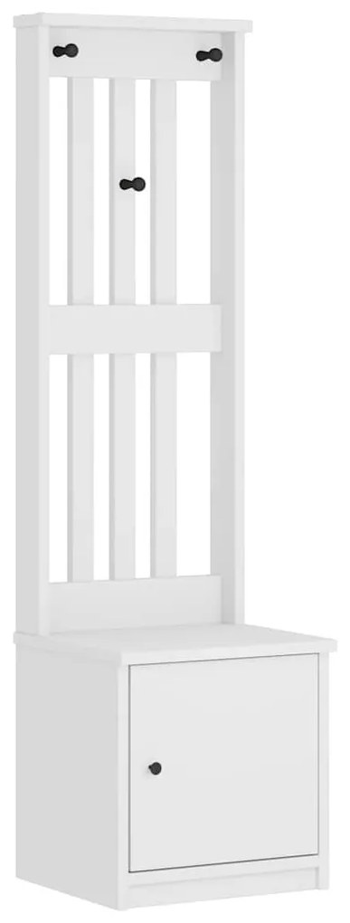 vidaXL Δέντρο χωλ SANDNES Λευκό 45x40x159,5 εκ. Πεύκο μασίφ ξύλο