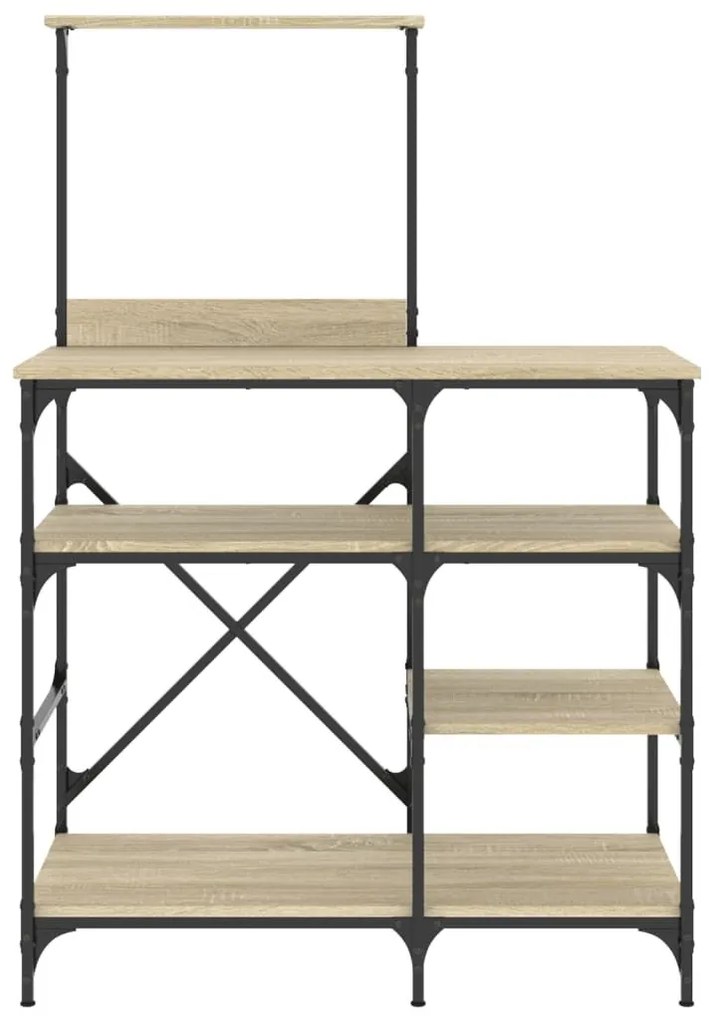 Ραφιέρα Κουζίνας Sonoma Δρυς 90x40x132 εκ. Επ. Ξύλο &amp; Μέταλλο - Καφέ