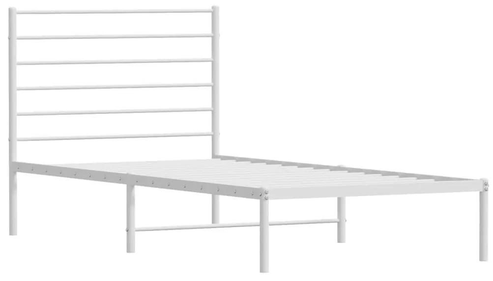 Πλαίσιο Κρεβατιού με Κεφαλάρι Λευκό 75 x 190 εκ. Μεταλλικό - Λευκό