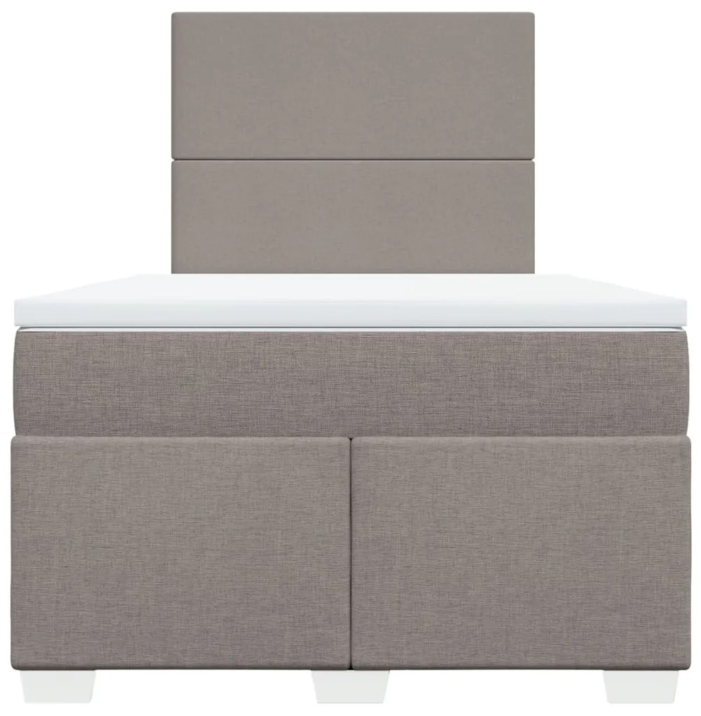 Κρεβάτι Boxspring με Στρώμα Taupe 120x200 εκ. Υφασμάτινο - Μπεζ-Γκρι