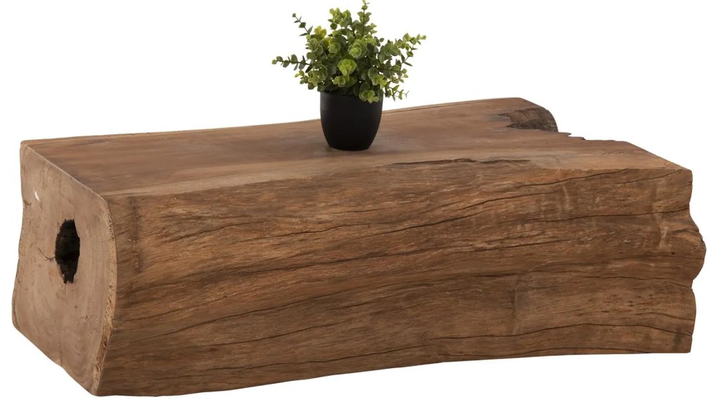 Τραπεζάκι σαλονιού TORANKU C9796 Μασίφ Κορμός TEAK σε Φυσικό 94x57x31 εκ.