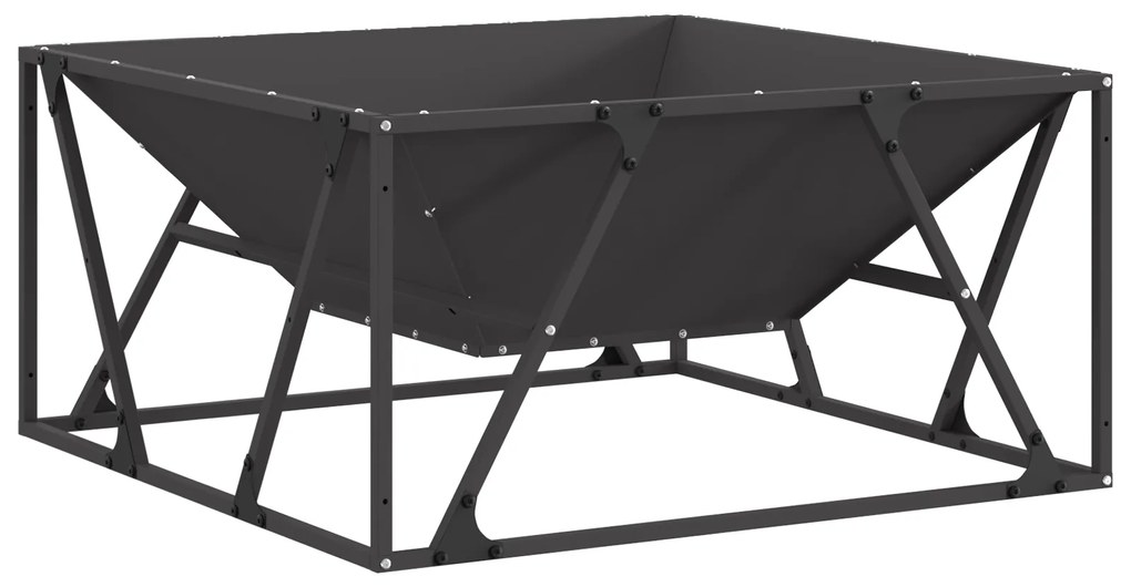 vidaXL Φωτιά Ντουλάπα Τετράγωνη Μαύρη 80x80x40 εκ. Χάλυβας
