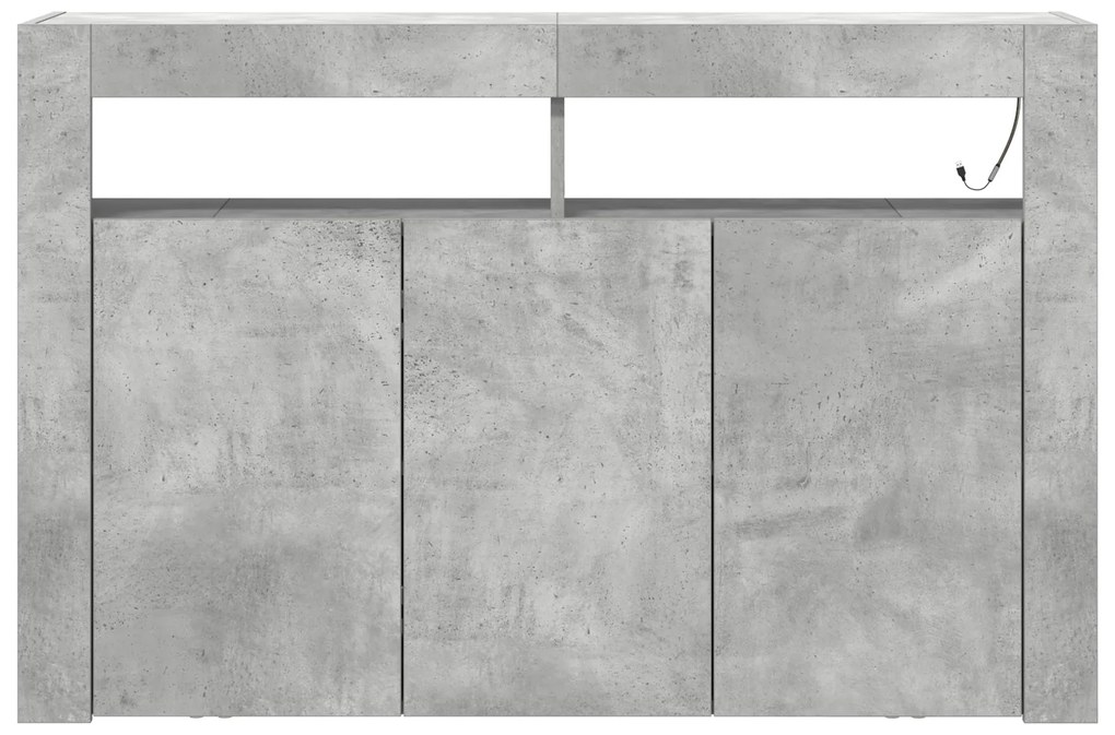 vidaXL Συρτάρι Γκρι από Μηχανικά Ξύλο 116 x 30 x 75 εκ. Ορθογώνιο