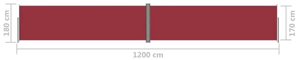 Σκίαστρο Πλαϊνό Συρόμενο Κόκκινο 180 x 1200 εκ. - Κόκκινο