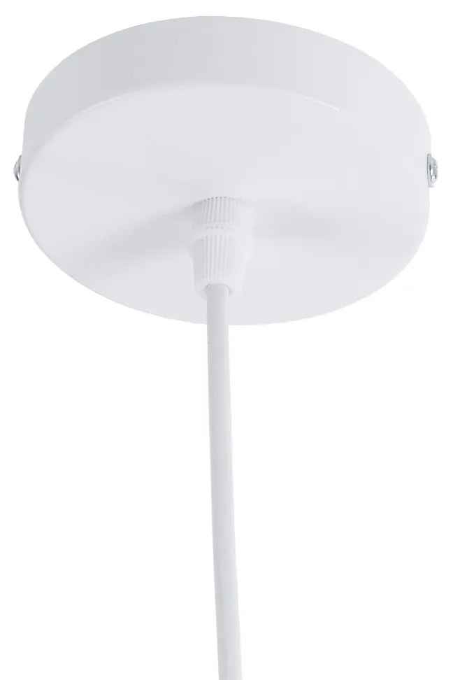 GloboStar® SEVILLE WHITE 01268 Μοντέρνο Κρεμαστό Φωτιστικό Οροφής Μονόφωτο 1 x E27 Λευκό Μεταλλικό Φ35 x 33cm