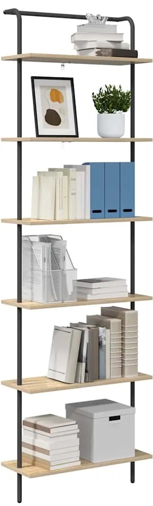 vidaXL Ράφι Βιβλίων Sonoma Δρυς 60 x 24 x 203 εκ Επεξεργασμένο ξύλο