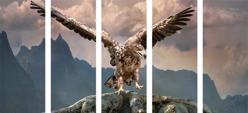 Εικόνα 5 μερών αετός με απλωμένα φτερά πάνω από τα βουνά - 200x100