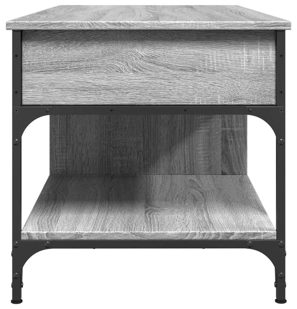 vidaXL Τραπεζάκι Σαλονιού Γκρι Sonoma 100x50x50 εκ. Επεξ. Ξύλο/Μέταλλο
