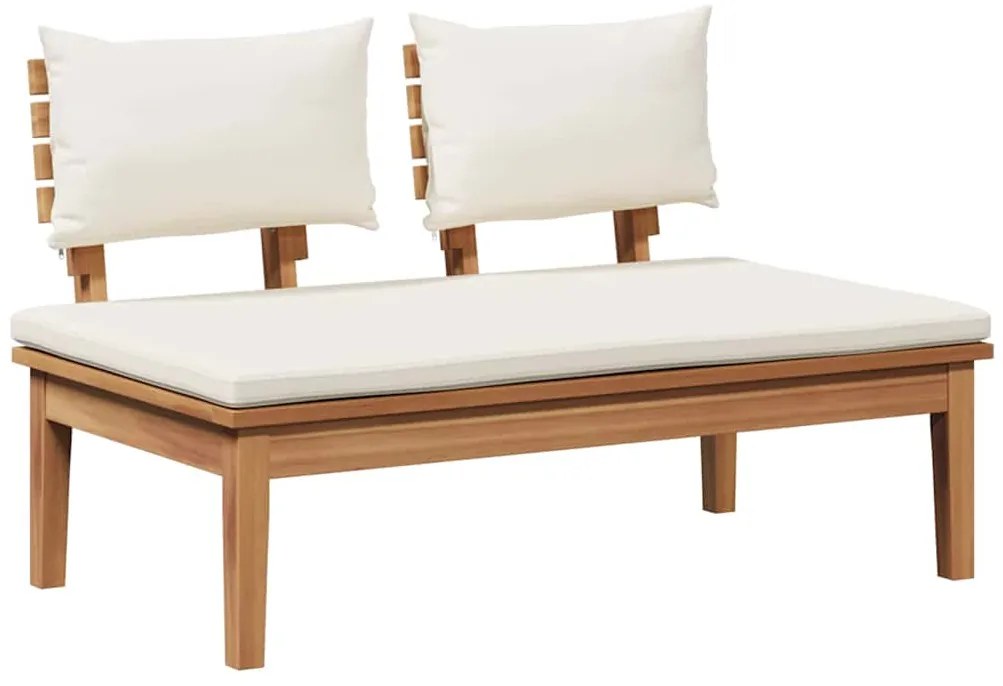 vidaXL Παγκάκι κήπου 2 pcs Κρέμα και Καφέ Μασίφ ξύλο teak