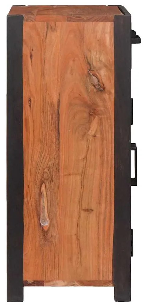 vidaXL Πλαϊνό γραφείο 2 pcs Καφέ 110 x 30 x 75 εκ Μασίφ ξύλο ακακίας