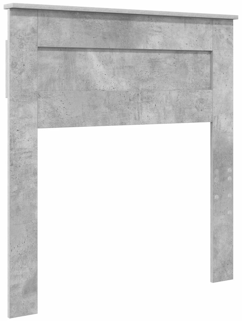 vidaXL Σκελετός Κρεβατιού Σκυρόδεμα Γκρι 75 x 190 cm Μηχανήματος Ξύλο