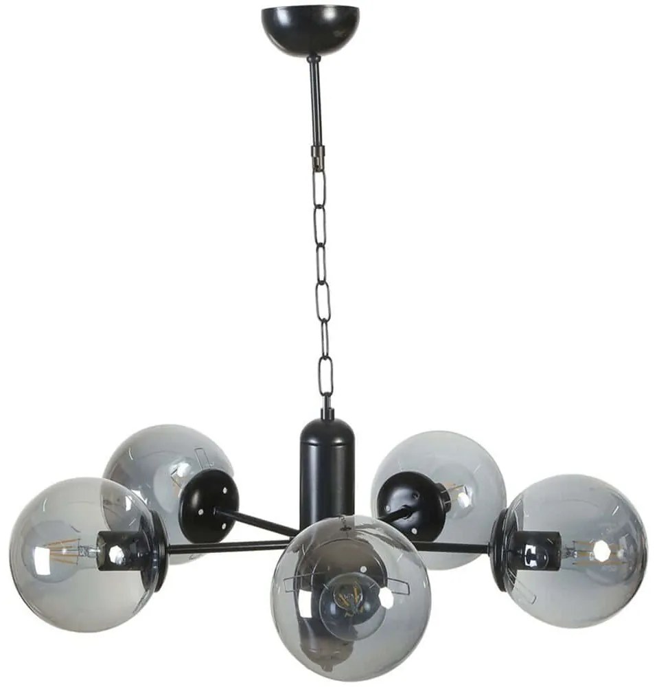 Φωτιστικό Οροφής Bankok 846STL5184 Φ45x70cm 5xE27 40W Black Opviq