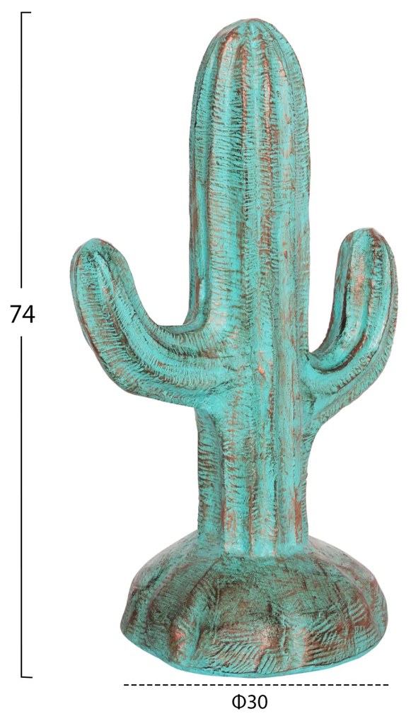 ΔΙΑΚΟΣΜΗΤΙΚΟΣ ΚΑΚΤΟΣ ΔΑΠΕΔΟΥ CACTUS HM4386.03S ΓΥΨΟΣ ΣΕ ΤΙΡΚΟΥΑΖ 42x30x74Υεκ.