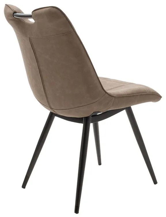 Καρέκλα Nely PU καφέ antique-μαύρο πόδι 47x61x85 εκ.