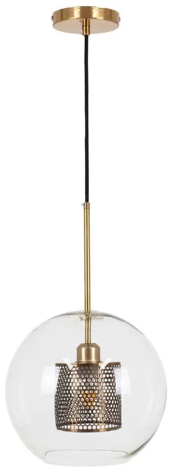Φωτιστικό Οροφής Avery 00740 1xΕ27 Με Πλέγμα Φ30x48cm Clear-Gold GloboStar