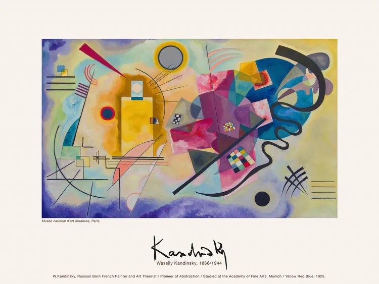 Αναπαραγωγή Κίτρινο, Κόκκινο, Μπλε, Wassily Kandinsky