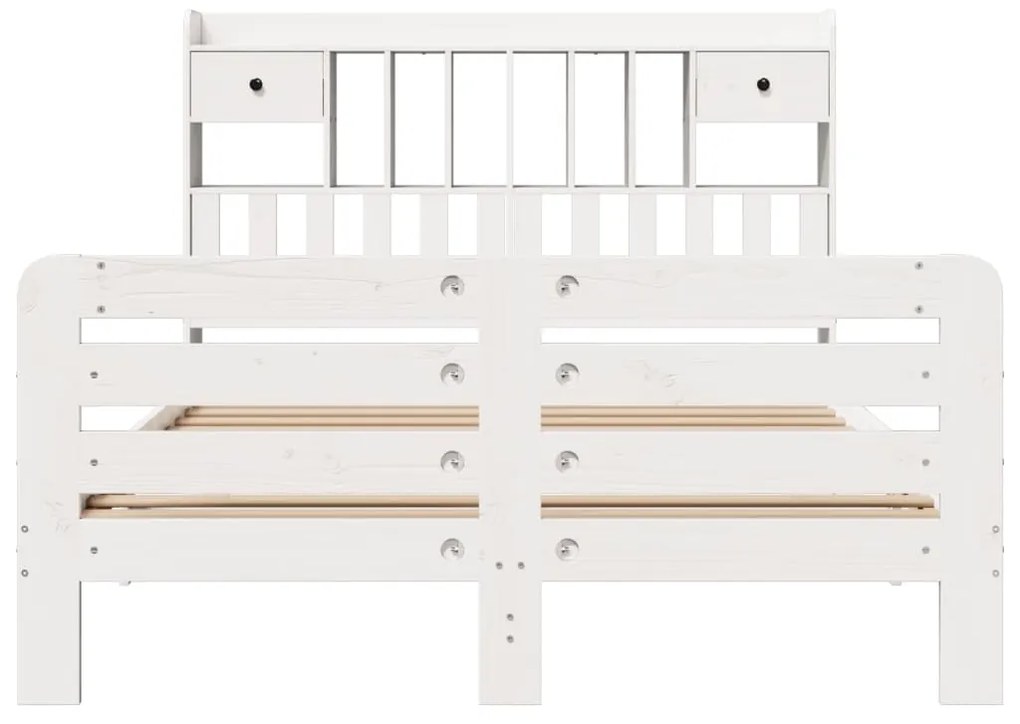 vidaXL Κρεβάτι Βιβλιοθήκη Χωρίς Στρώμα 140x200 εκ Μασίφ Ξύλο Πεύκο