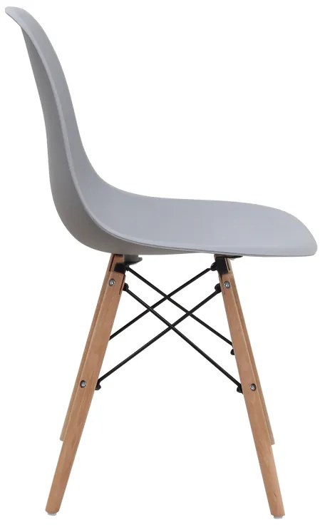 Καρέκλα τραπεζαρίας Nova Megapap PP γκρι - ξύλινο φυσικό πόδι 46x51x80εκ.