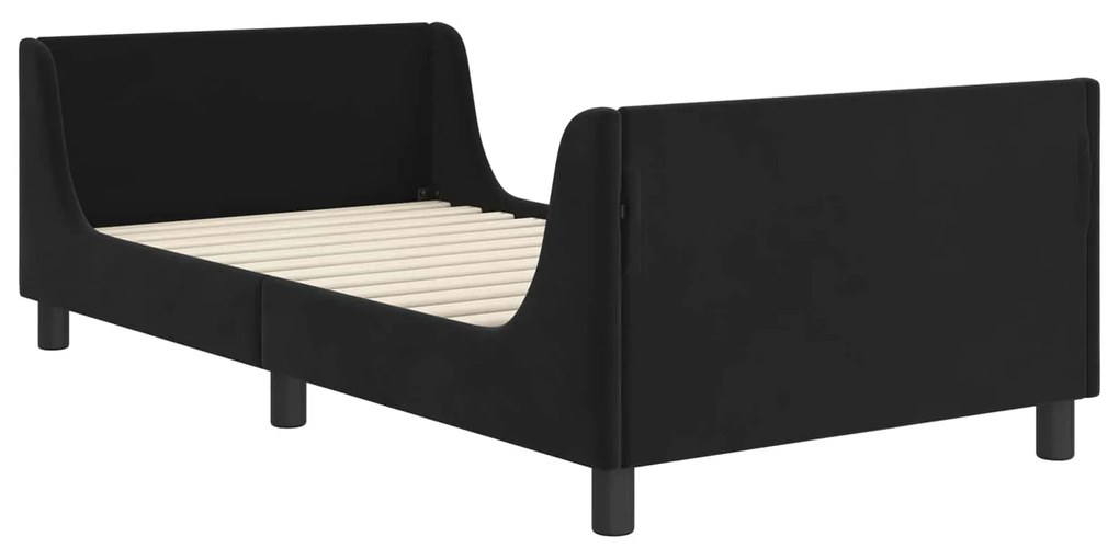 vidaXL Κρεβάτι Παιδικής Κρεβατοκάμαρας με Κεφαλάκι Μαύρο 80 x 200 cm