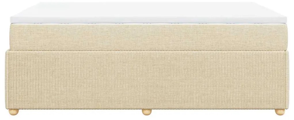 vidaXL Κρεβάτι Boxspring με Στρώμα Κρεμ 120x190 εκ. Υφασμάτινο