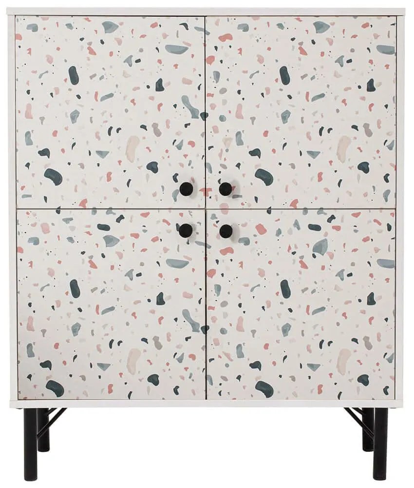 Παπουτσοθήκη - Ντουλάπι Multilux Terrazzo 869VEL4527 95x36x111cm Multi Μοριοσανίδα, Μέταλλο