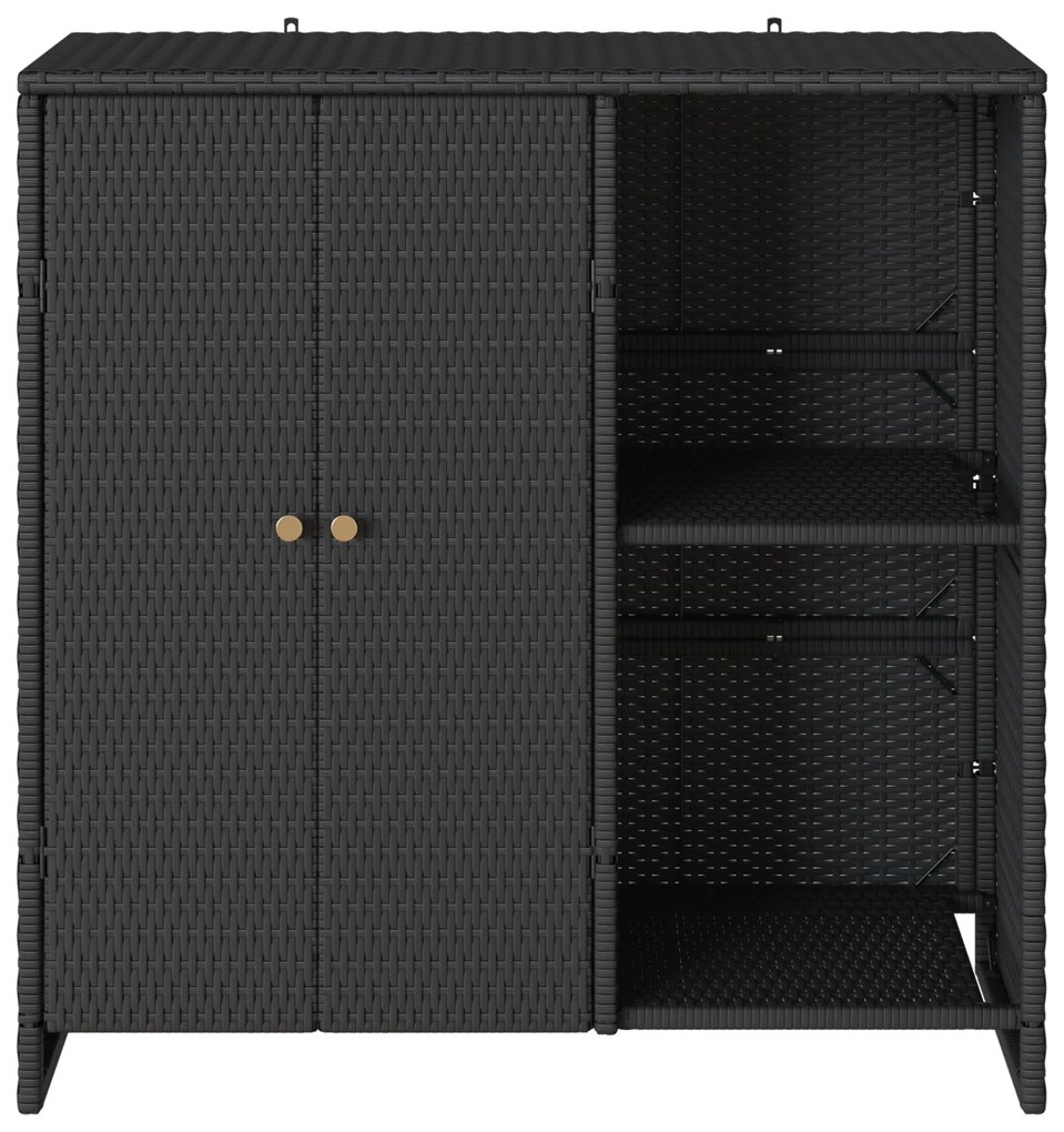 vidaXL Ντουλάπα αποθήκευσης  Μαύρη 100x36x102 εκ. Ρατάν