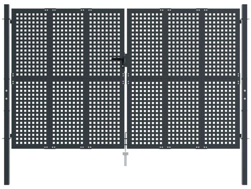 vidaXL Πύλη Κήπου Ανθρακί 300 x 200 εκ. Ατσάλινη