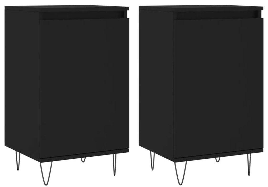 vidaXL Ντουλάπια 2 τεμ. Μαύρα 40 x 35 x 70 εκ. από Επεξεργασμένο Ξύλο