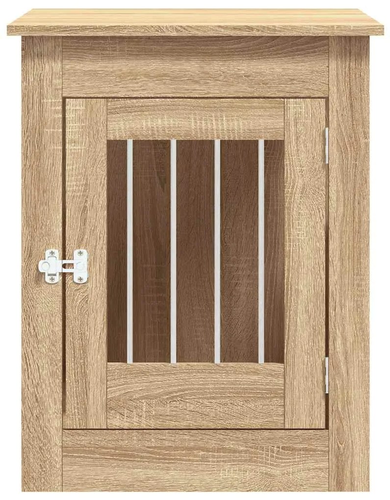 vidaXL Κλουβί Σκύλου Sonoma Δρυς 55 x 80 x 68 εκ. από Επεξεργ. Ξύλο