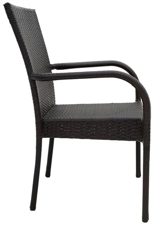 Καρέκλα - Πολυθρόνα Laura μέταλλο-pe rattan καφέ 58x58x90 εκ.
