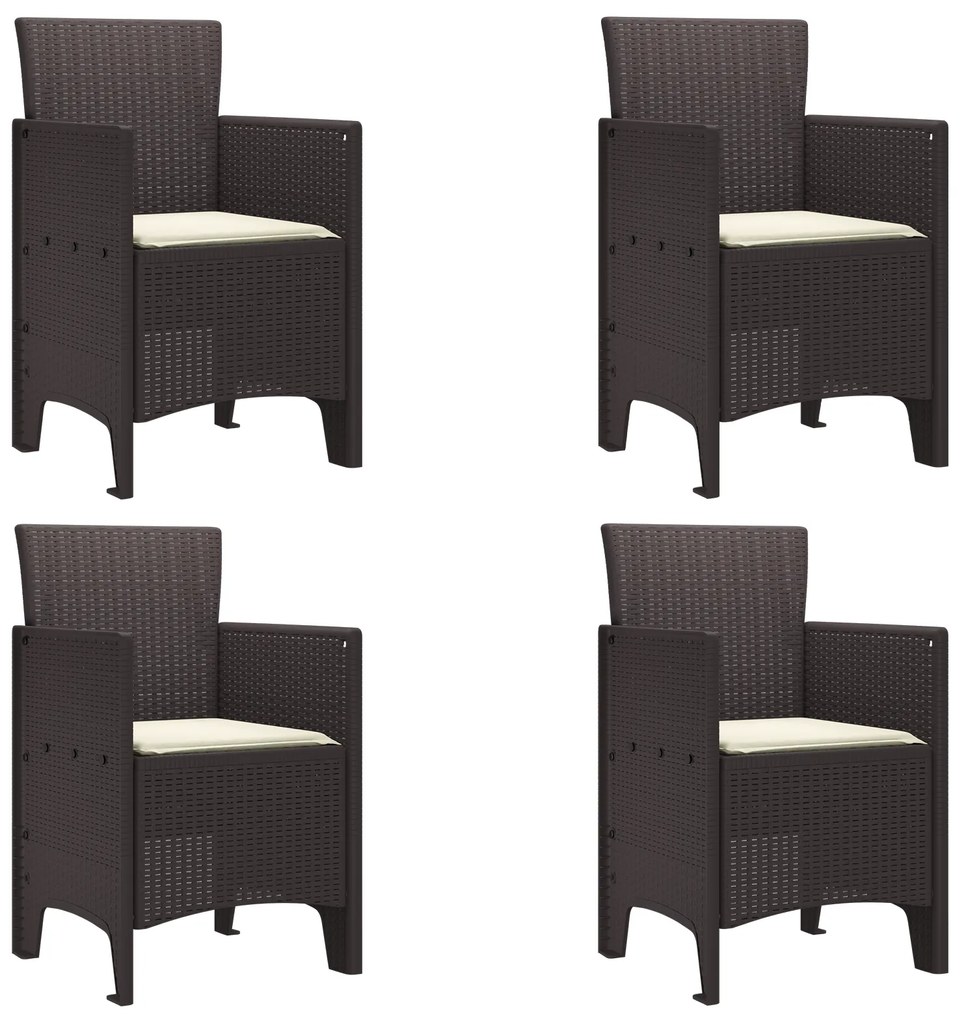 vidaXL Σετ Φαγητού Κήπου 5 pcs Καφέ 150 x 100 x 73 εκ. Πλαστικό