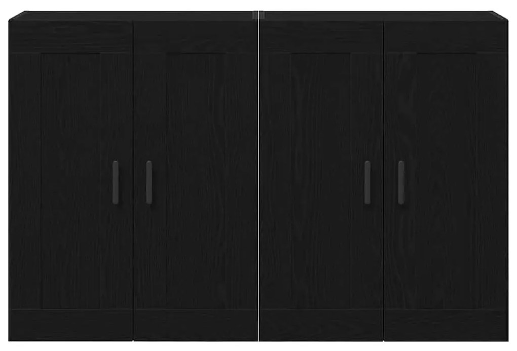 vidaXL Ντουλάπα τοίχου Επιτοίχιο 2 pcs Μαύρη δρυς 160 x 34 x 90 εκ
