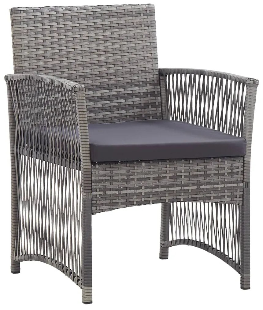 vidaXL Πολυθρόνες Εξωτερ. Χώρου 2 τεμ. Ανθρακί Συνθ.Ρατάν με Μαξιλάρια