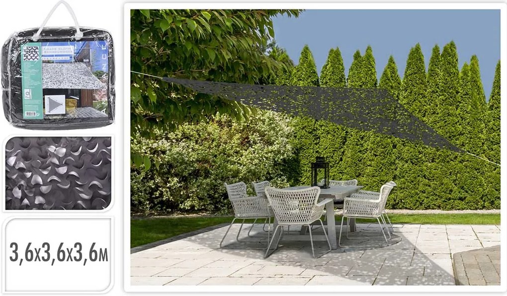 Ambiance Camouflage Shade Τριγωνικό 360x360x360cm 897654 Ανθρακί - Dark Grey