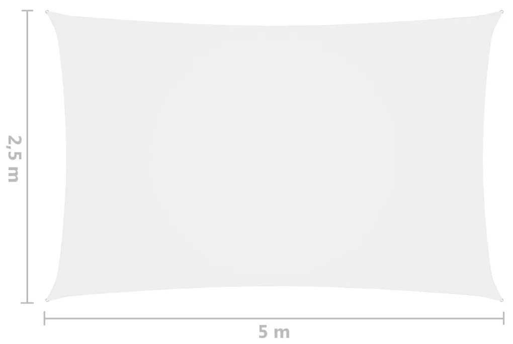 Πανί Σκίασης Ορθογώνιο Λευκό 2,5 x 5 μ. από Ύφασμα Oxford - Λευκό