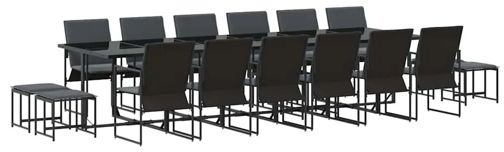 vidaXL Σέτ φαγητού για κήπο 17 pcs Μαύρο Ατσάλι