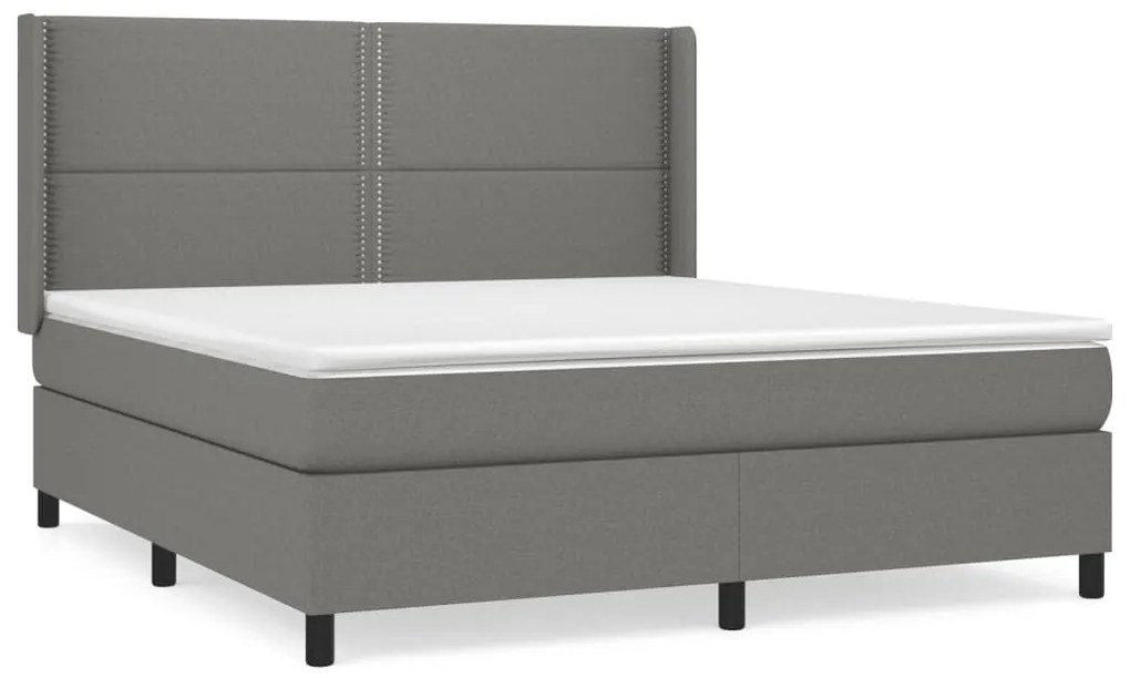 ΚΡΕΒΑΤΙ BOXSPRING ΜΕ ΣΤΡΩΜΑ ΣΚΟΥΡΟ ΓΚΡΙ 160X200 ΕΚ ΥΦΑΣΜΑΤΙΝΟ 3131362