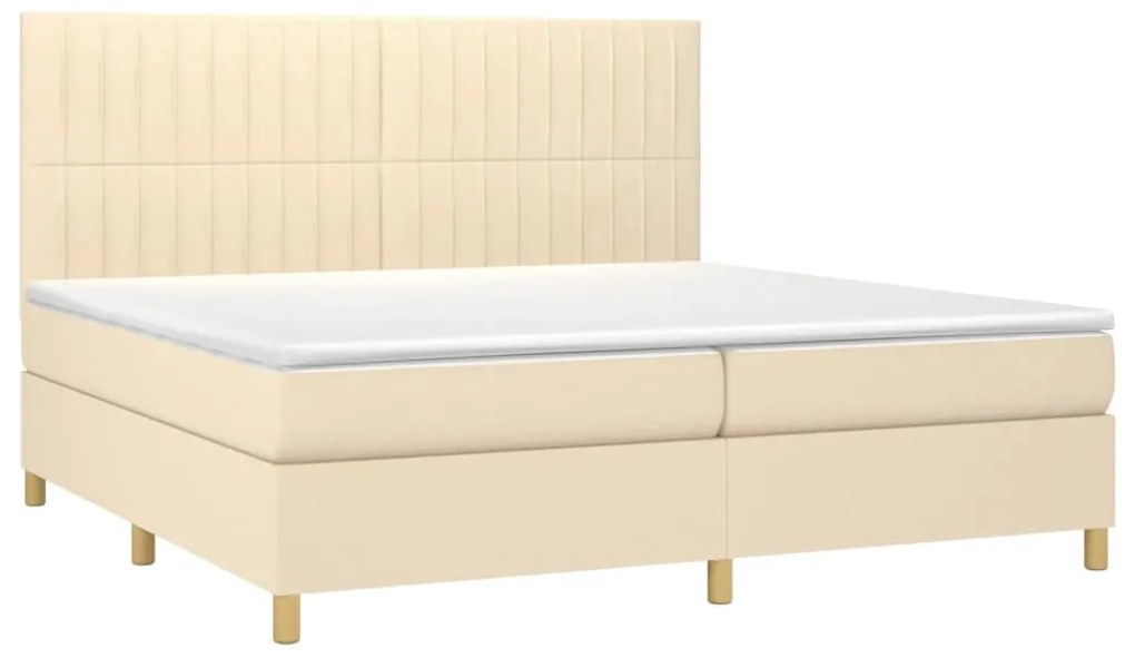 ΚΡΕΒΑΤΙ BOXSPRING ΜΕ ΣΤΡΩΜΑ ΚΡΕΜ 200X200 ΕΚ. ΥΦΑΣΜΑΤΙΝΟ 3142526