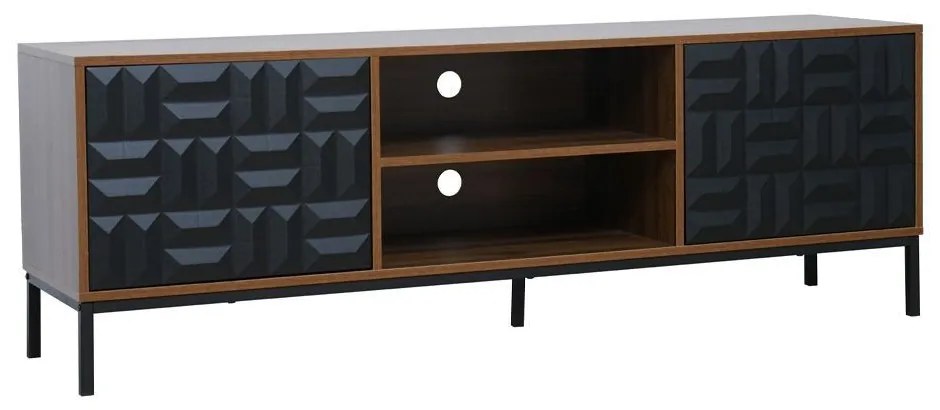 Έπιπλο Τηλεόρασης Zuma 05-0765 160x40x54.5 Walnut-Black