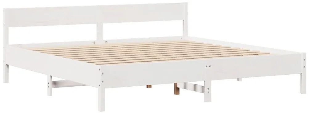 vidaXL Σκελετός Κρεβ. Χωρίς Στρώμα Λευκό 180x200 εκ Μασίφ Πεύκο