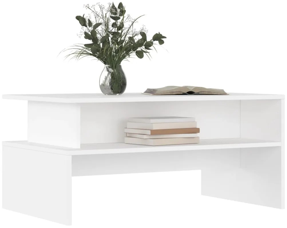 vidaXL Τραπεζάκι Σαλονιού Λευκό 90 x 55 x 42,5 εκ. Επεξεργασμένο Ξύλο