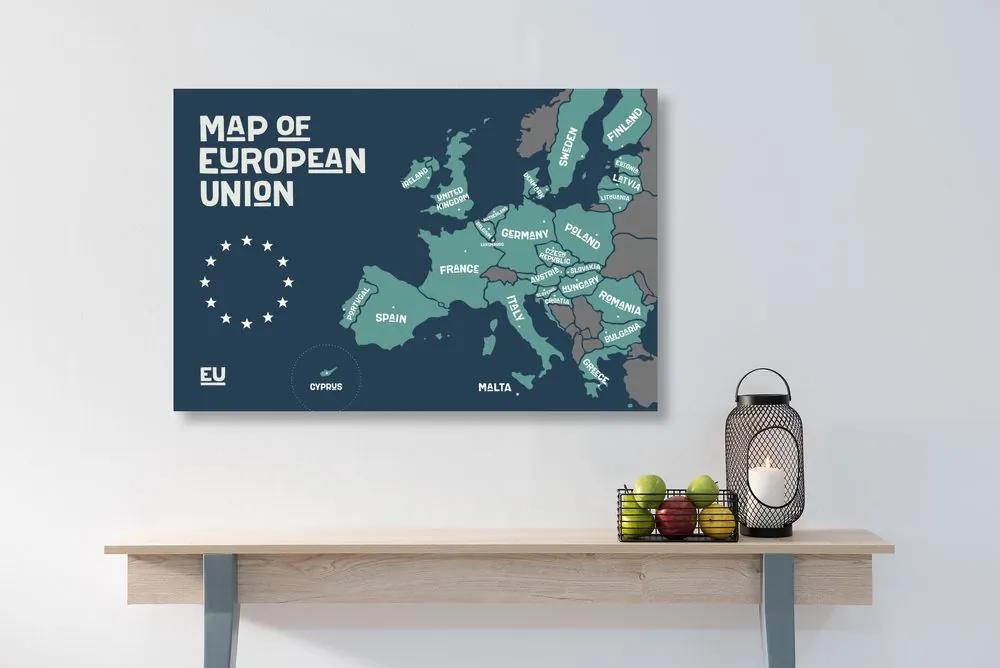 Εικόνα εκπαιδευτικό χάρτη με ονόματα χωρών της Ε.Ε