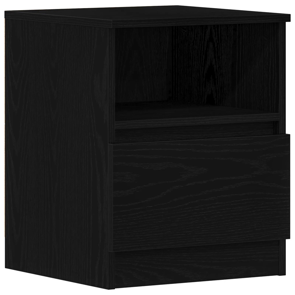 vidaXL Κομοδίνα 2 τμχ Μαύρο Δρυς 40x40x50 εκ Επεξεργασμένο ξύλο
