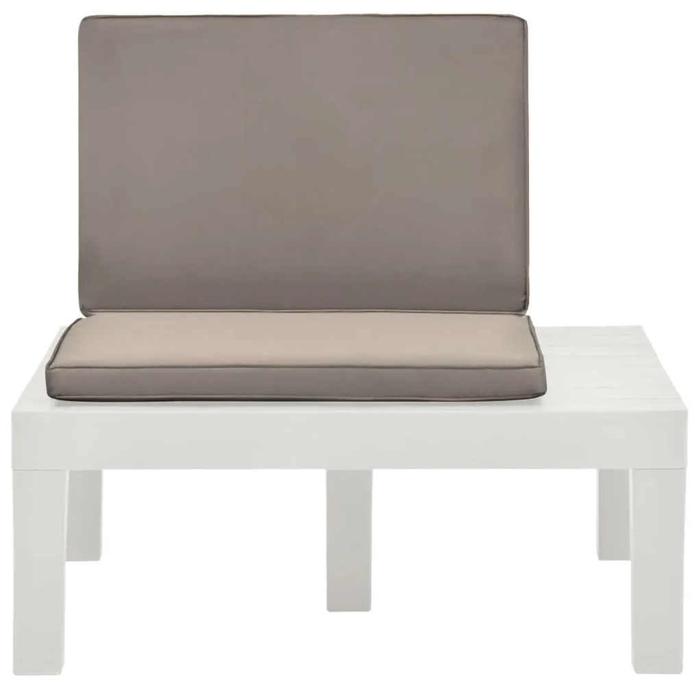 vidaXL Καρέκλες Κήπου 2 τεμ. Λευκές Πλαστικές με Μαξιλάρια