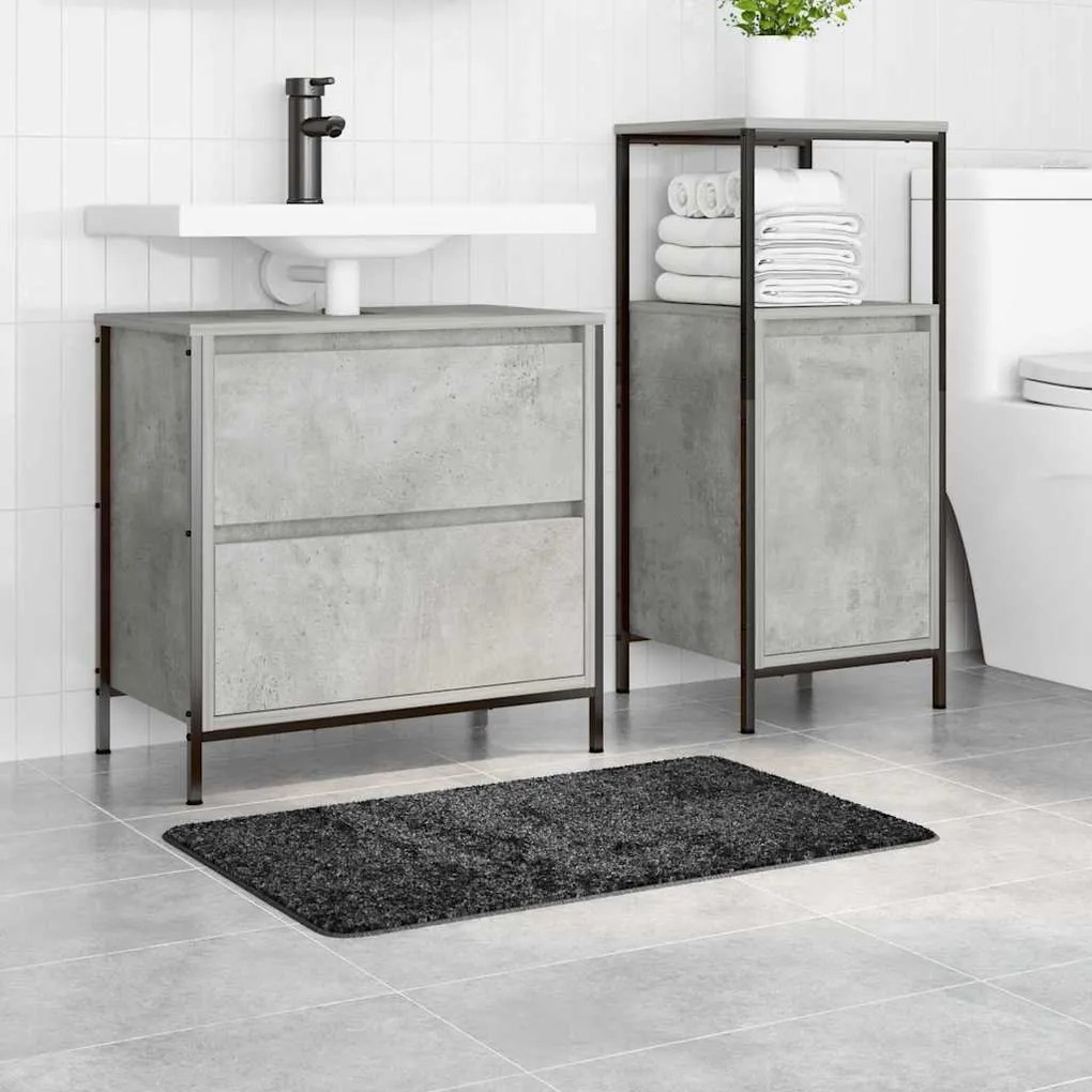 vidaXL Πατάκι μπάνιου Σκούρο γκρι 50 x 80 cm Πολυπροπυλένιο