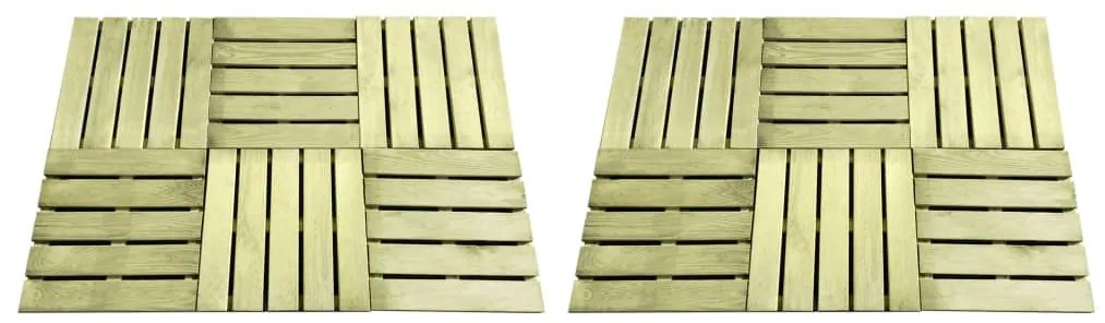 vidaXL Πλακάκια Deck 12 τεμ. Πράσινα 50 x 50 εκ. Ξύλινα
