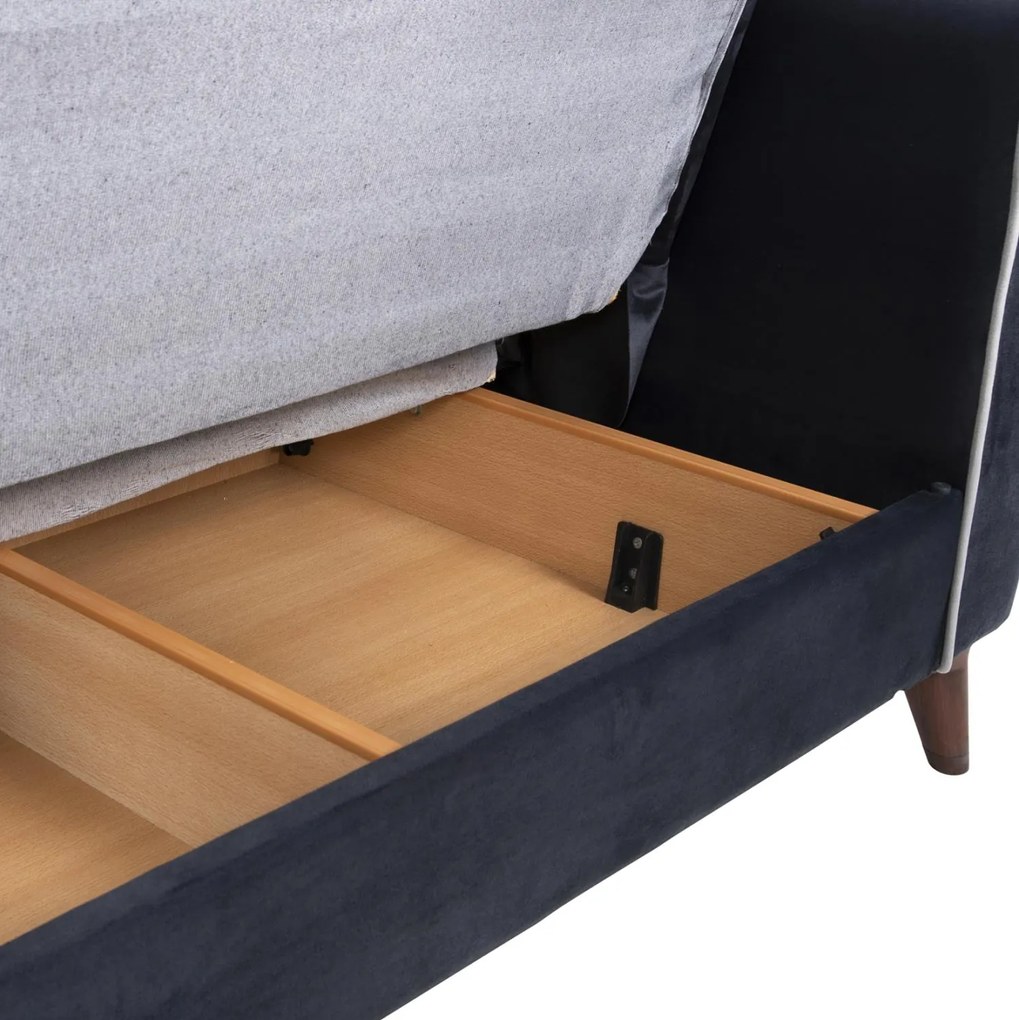 Καναπές - Κρεβάτι Portman 2θέσιος Γκρί - Μπλέ 158x86x90Υ εκ. 158x86x90 εκ.